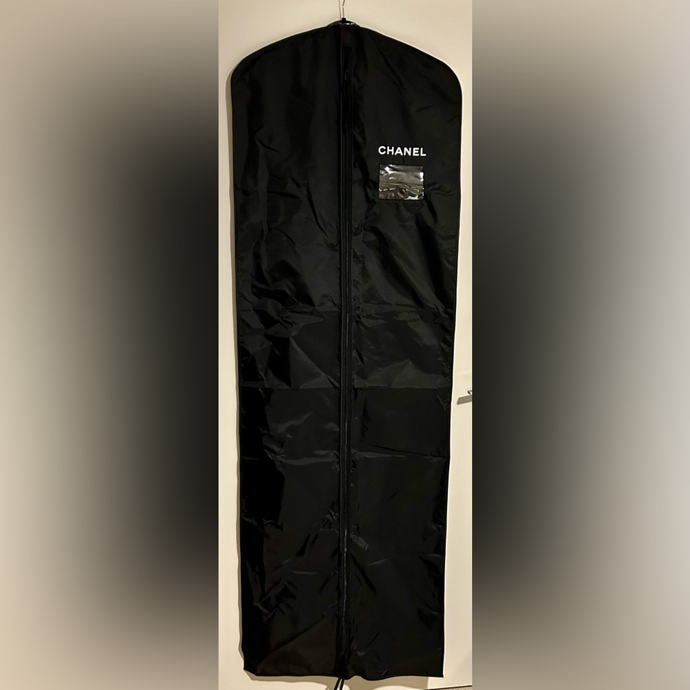 CHANEL authentic nylon garment bag long 72" with clear window